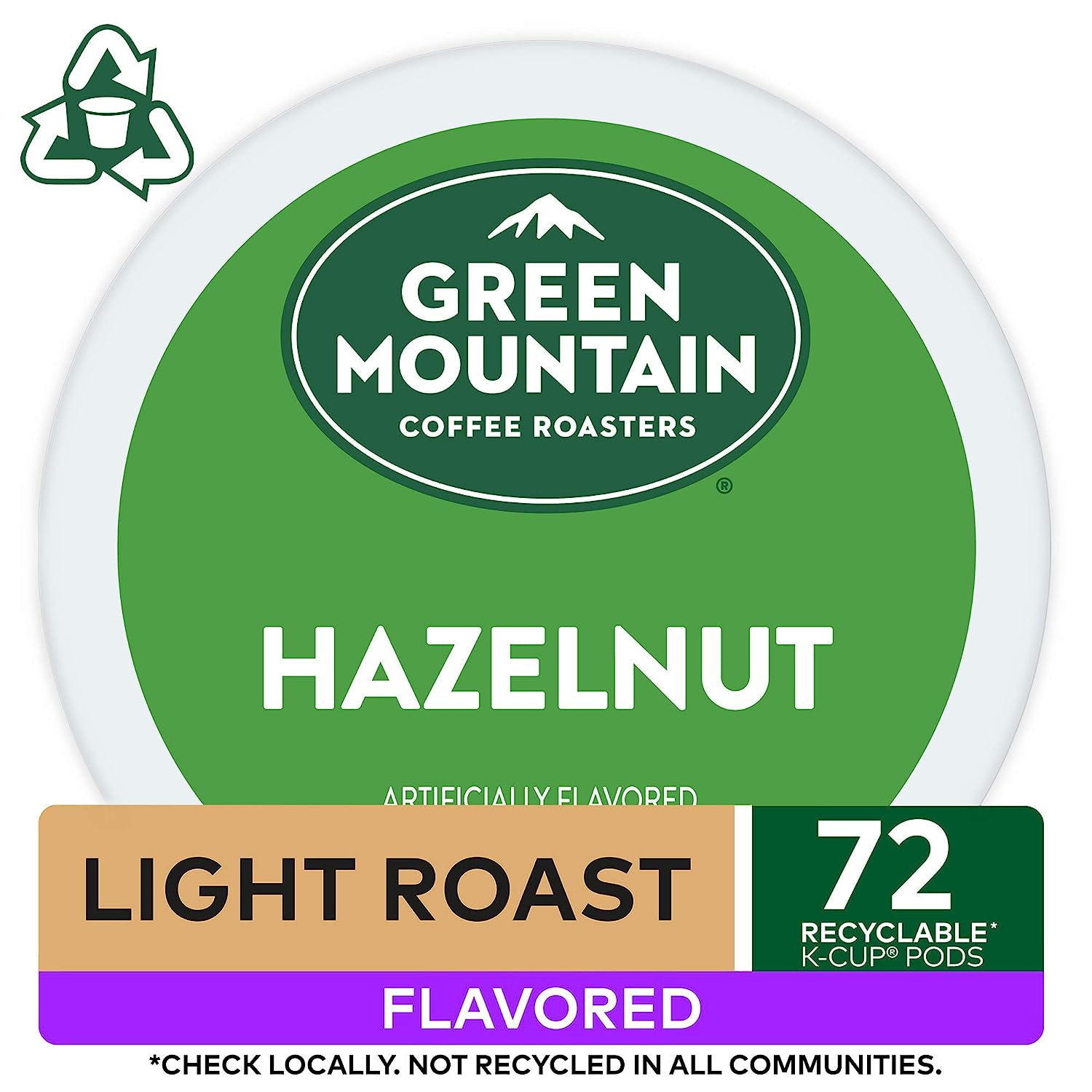 Green Mountain Coffee Roasters Hazelnut. Single-Serve Keurig K-Cup Pods. Flavored Light Roast Coffee. 72 Count