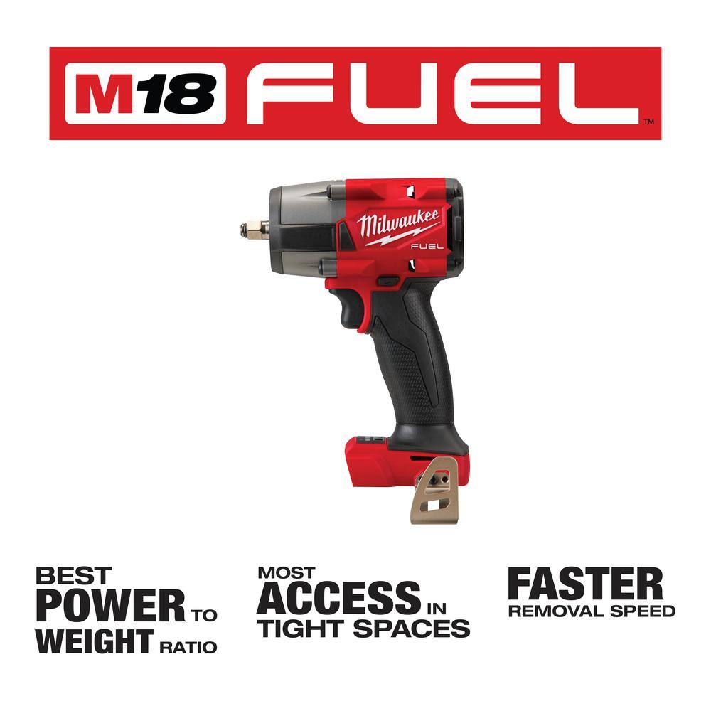 Milwaukee 2960-20-2962-20 M18 FUEL GEN-2 18V Lithium-Ion Mid Torque Brushless Cordless 3/8 in. and 1/2 in Impact Wrench (2-Tool)
