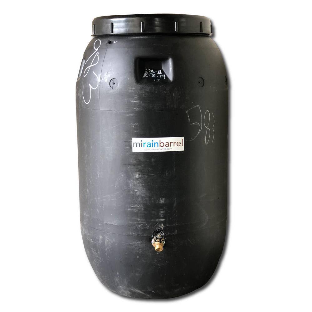 mirainbarrel RB-3 Rain Barrel. DIY Kit. Used Food Grade Barrel. Upcycled. 63 Gal. Size