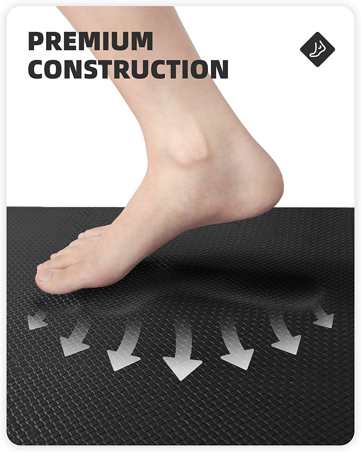 Color&Geometry Kitchen Rugs. Kitchen Rug Set 2 Piece Kitchen Runner Rug Kitchen Floor Mat. Cushioned Anti Fatigue Kitchen Mat Non Skid Waterproof Comfort Standing Kitchen Rug. 17″x29″+17″x59″. Black