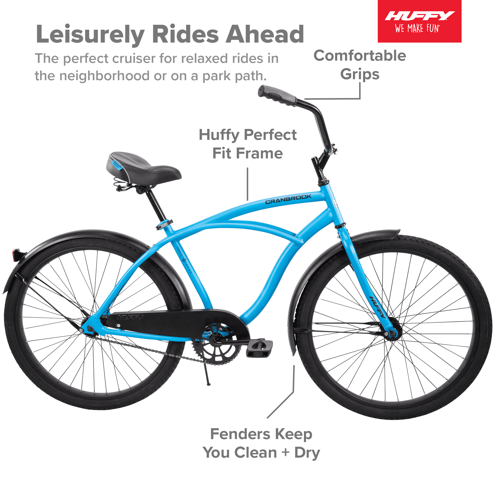 Huffy 26″ Cranbrook Men-s Comfort Cruiser Bike. Matte Blue