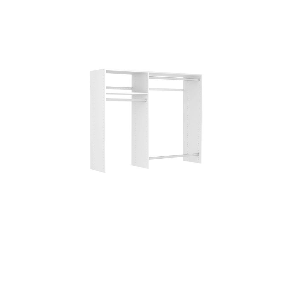 Closet Evolution WH15 36 in. W - 60 in. W White Wood Closet System