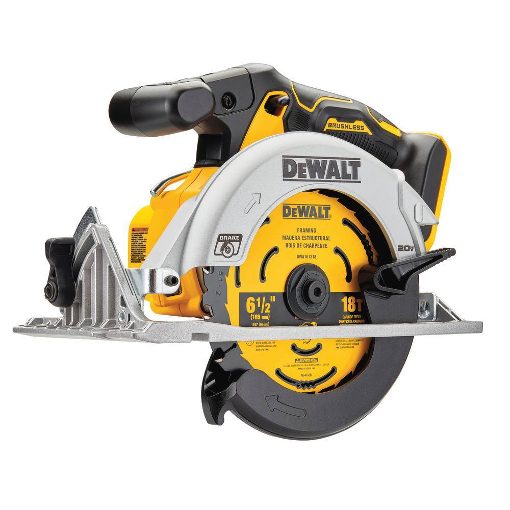 DEWALT DCS565BW205 20V MAX Cordless Brushless 6-1/2 in. Circular Saw and (1) 20V MAX Premium Lithium-Ion 5.0Ah Battery
