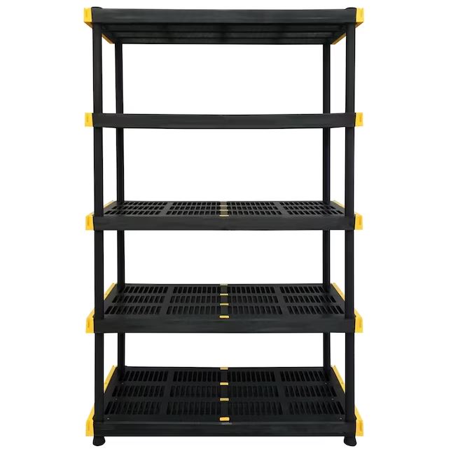 Project Source 1152800 Commander Plastic Heavy Duty 5-Tier Utility Shelving Unit (48-in W x 20-in D x 72-in H)