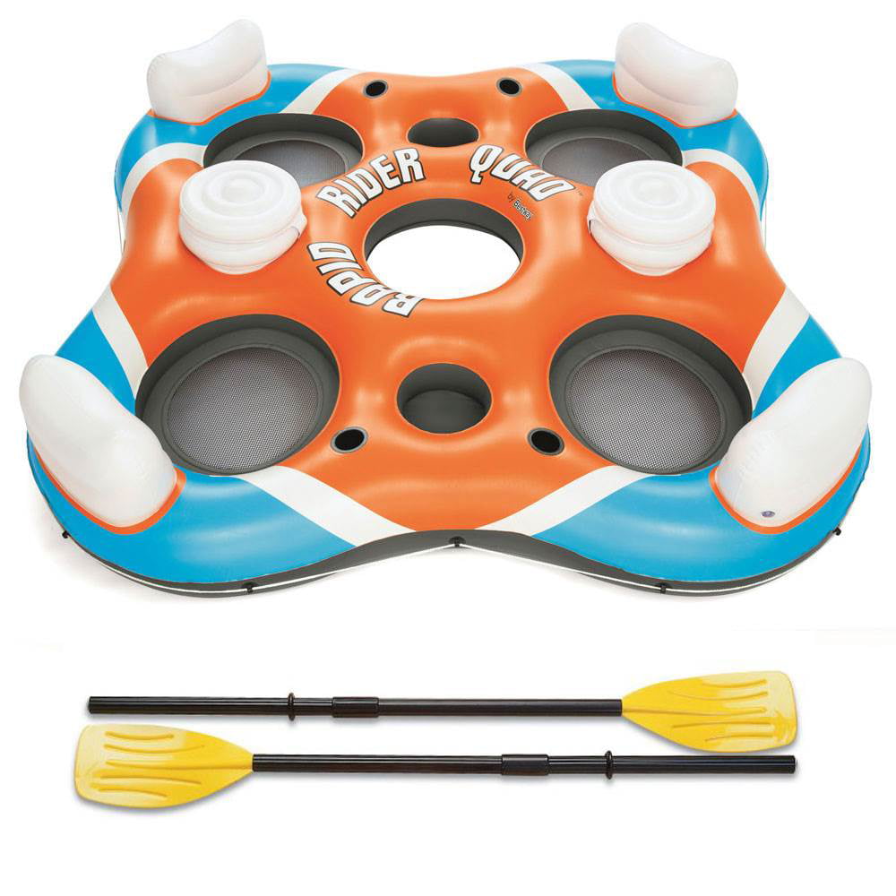 Bestway 101 Inch Rapid Rider 4-Person Floating Raft and Intex Boat Oars