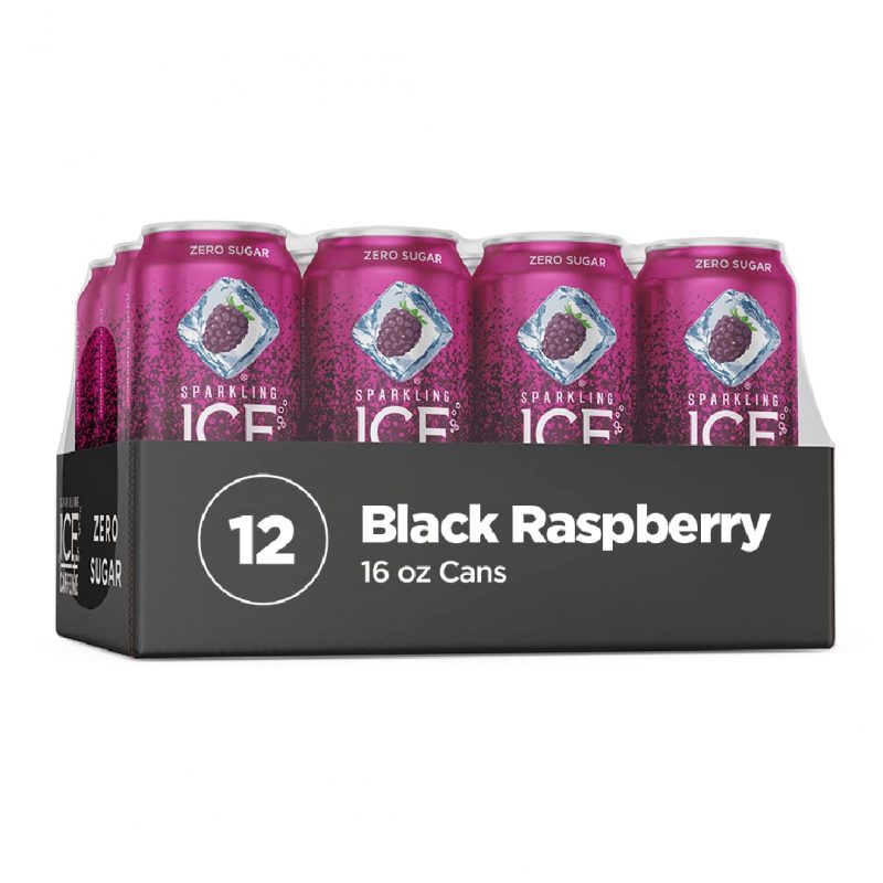 Sparkling Ice Black Raspberry Sparkling Water. 16 fl oz Cans. Pack of 12
