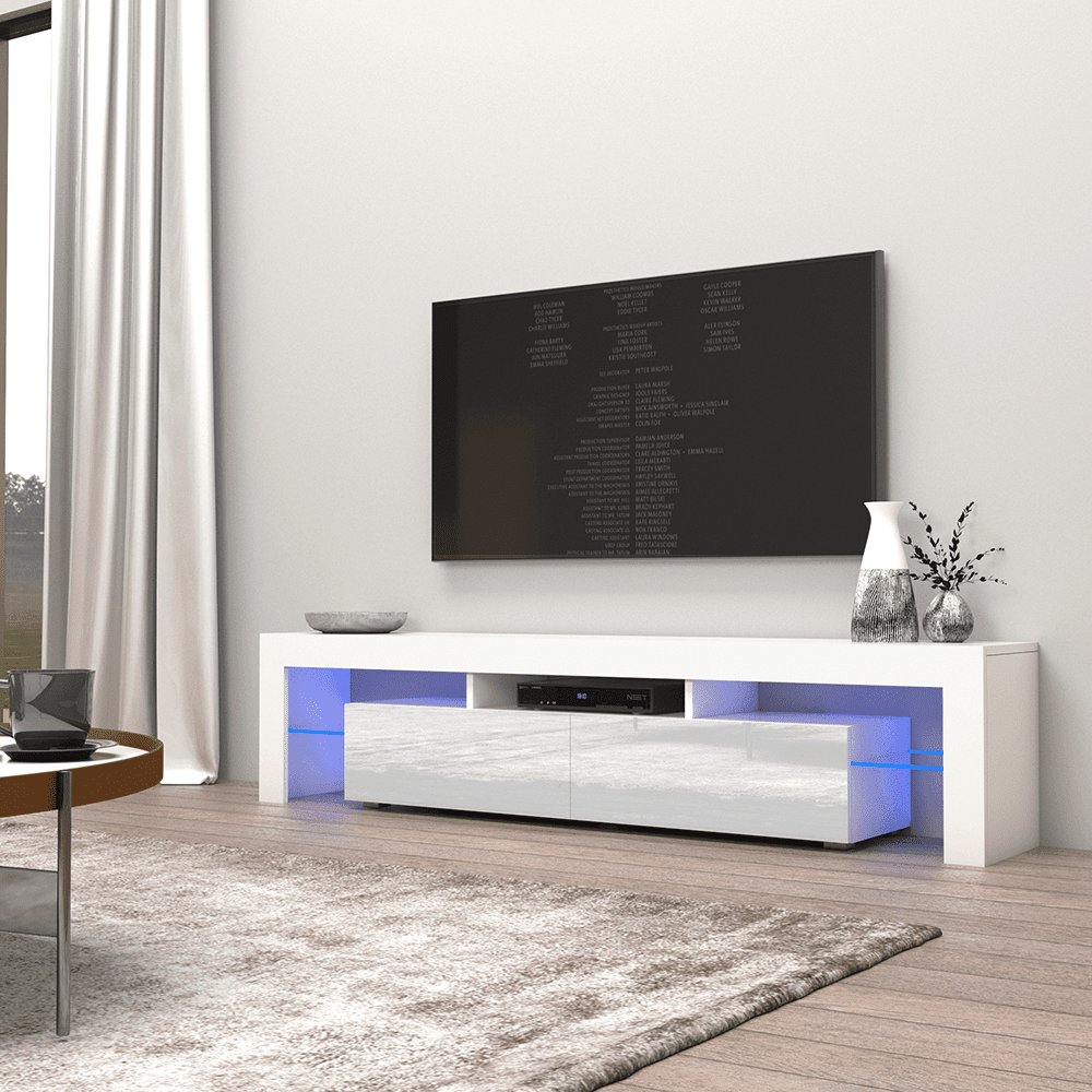 Solo 200 Modern LED TV Stand. Fits up to 90″ TV. White
