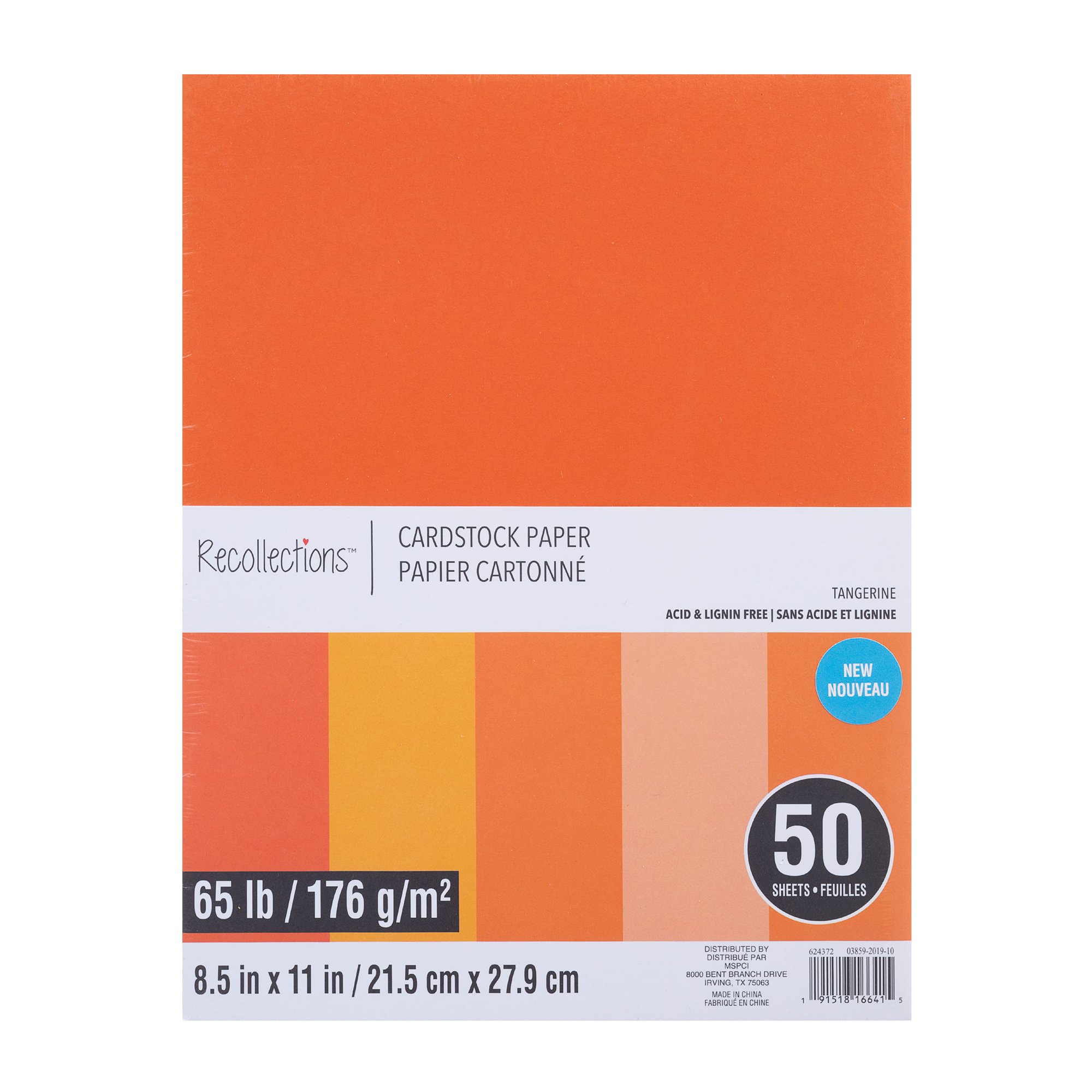 Recollections 12 Packs: 50 ct. (600 total) Tangerine 8.5″ x 11″ Cardstock Paper