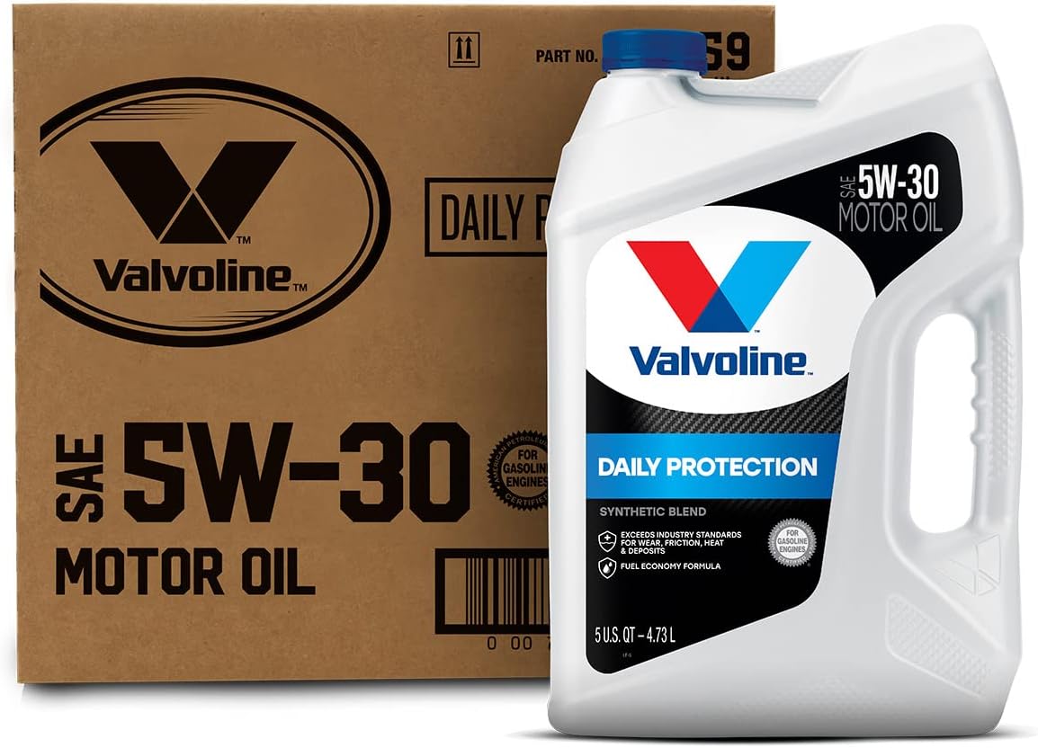 Valvoline Daily Protection SAE 5W-30 Synthetic Blend Motor Oil 5 QT. Case of 3 (Packaging May Vary)