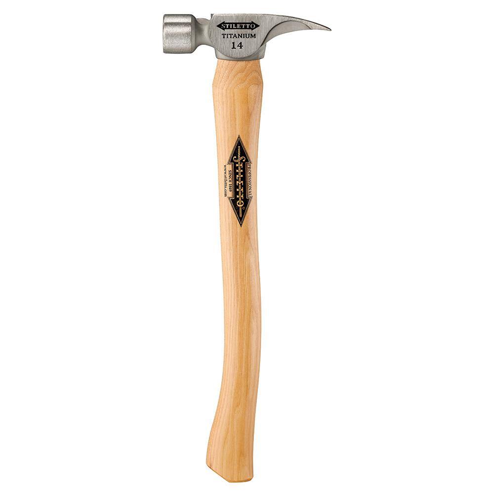 Stiletto TI14SC 14 Oz. Titanium Smooth Face Hammer with 18 in. Curved Hickory Handle
