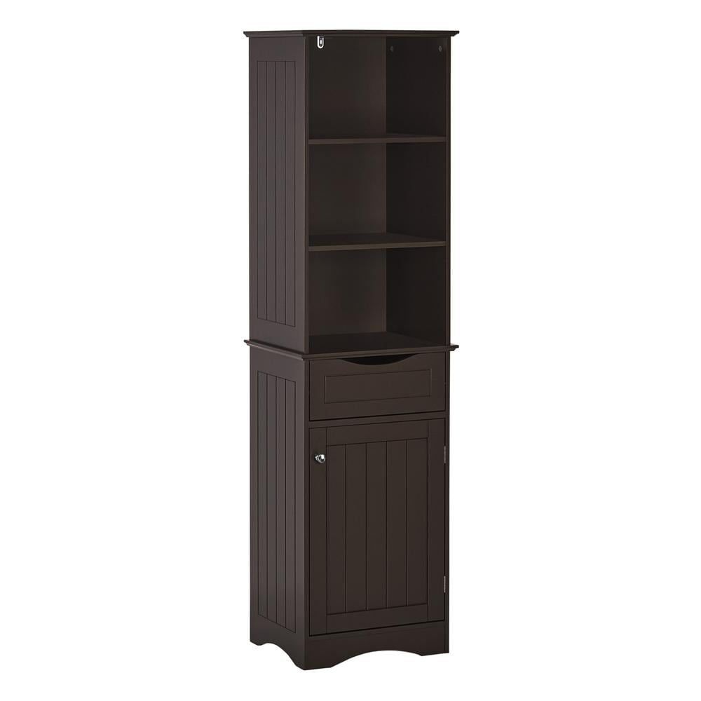 RiverRidge Home Ashland Collection Tall Linen Storage Cabinet for Bathroom Storage