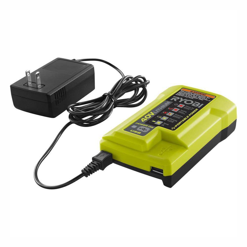 RYOBI OP403A 40V Lithium-Ion Charger with USB Port