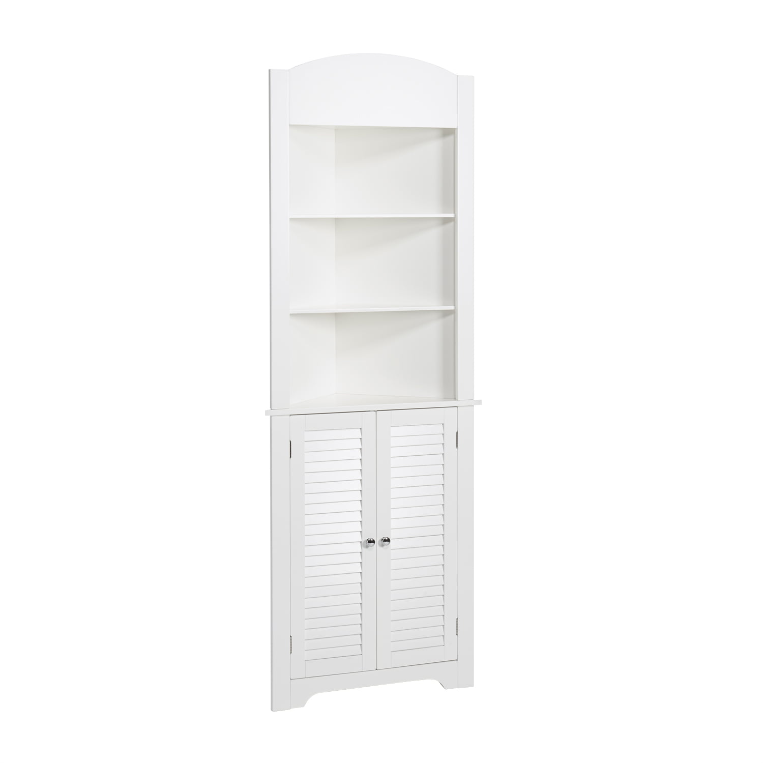 RiverRidge Home Ellsworth Collection - Tall Corner Storage Cabinet. White
