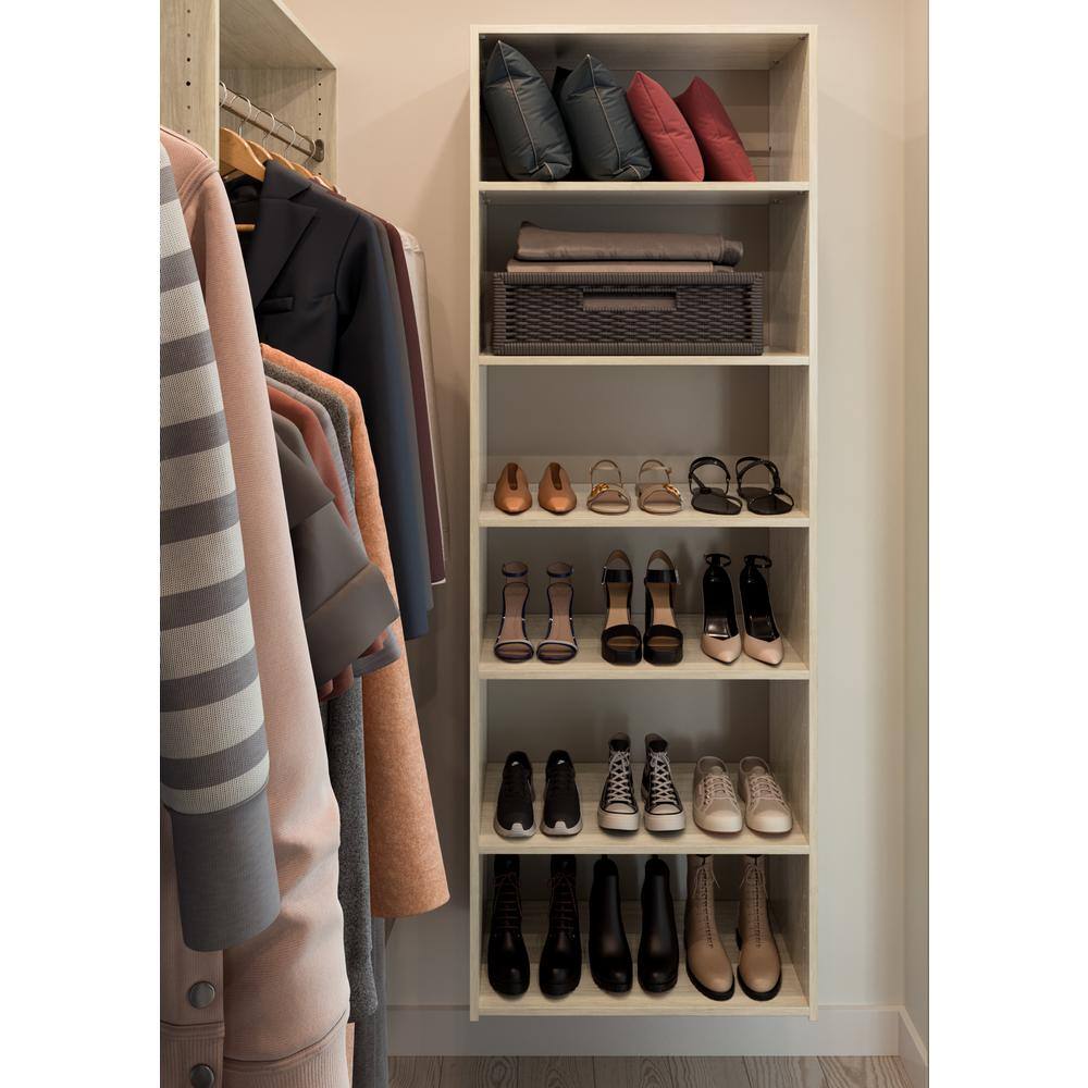 Closet Evolution HG29 Essential Shelf 25.125 in. W Harvest Grain Wood Tower Closet System