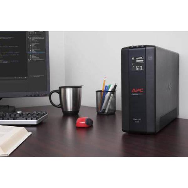 APC BX1350M Back-UPS Pro 1350VA AVR/LCD Battery Backup/Surge Protector with 5 battery backup outlets. 5 surge protect outlets