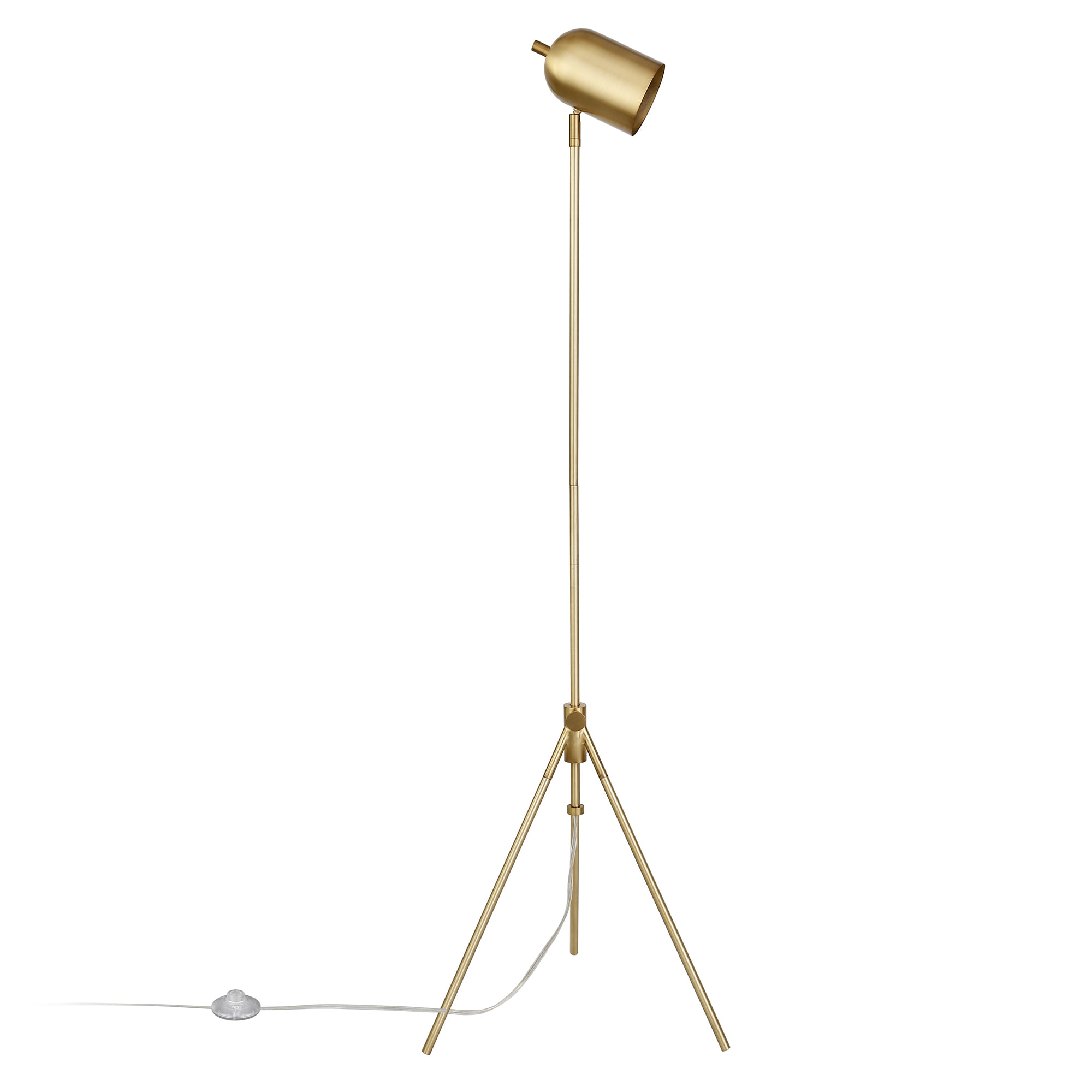 Evelyn&Zoe Modern 56 in 1-Light Adjustable Height Floor Lamp. Gold