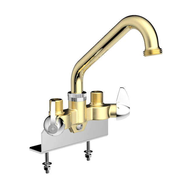 Belanger  7021L Wall Mount Two-Handle Utility Faucet. Polished Brass