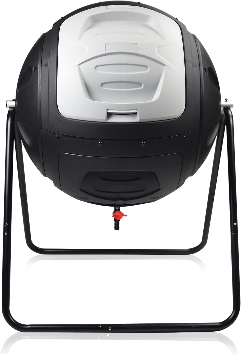 SQUEEZE master Light Weight Spherical Compost Bin Tumbler Outdoor Garden- Quick Assembly -with Drain Plugs to Collect Liquid-Fast Composting (35 Gallon.Grey)