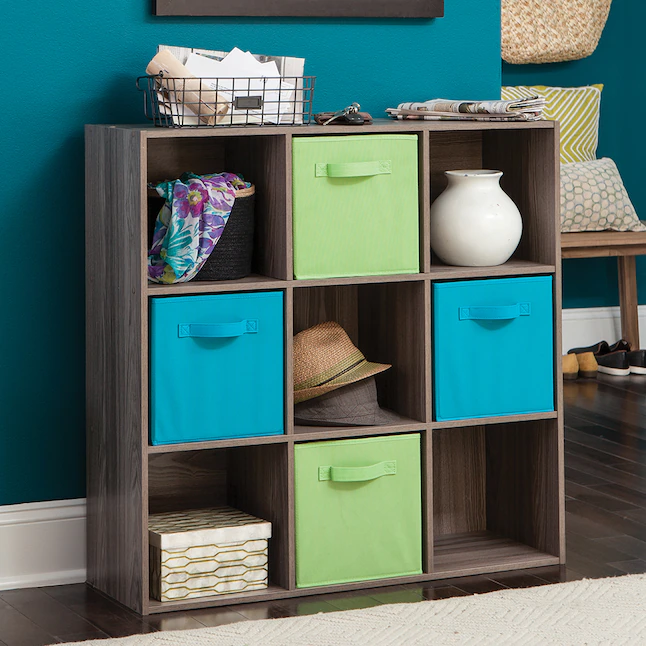 ClosetMaid  35.88-in H x 35.88-in W x 11.63-in D Natural Gray Stackable Wood Laminate 9 Cube Organizer