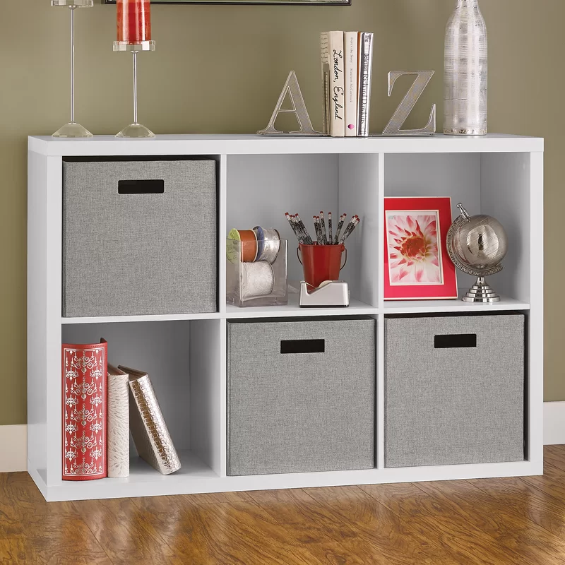 ClosetMaid 6 Cube Storage Shelf Organizer Bookshelf with Back Panel. Easy Assembly. Wood. White Finish