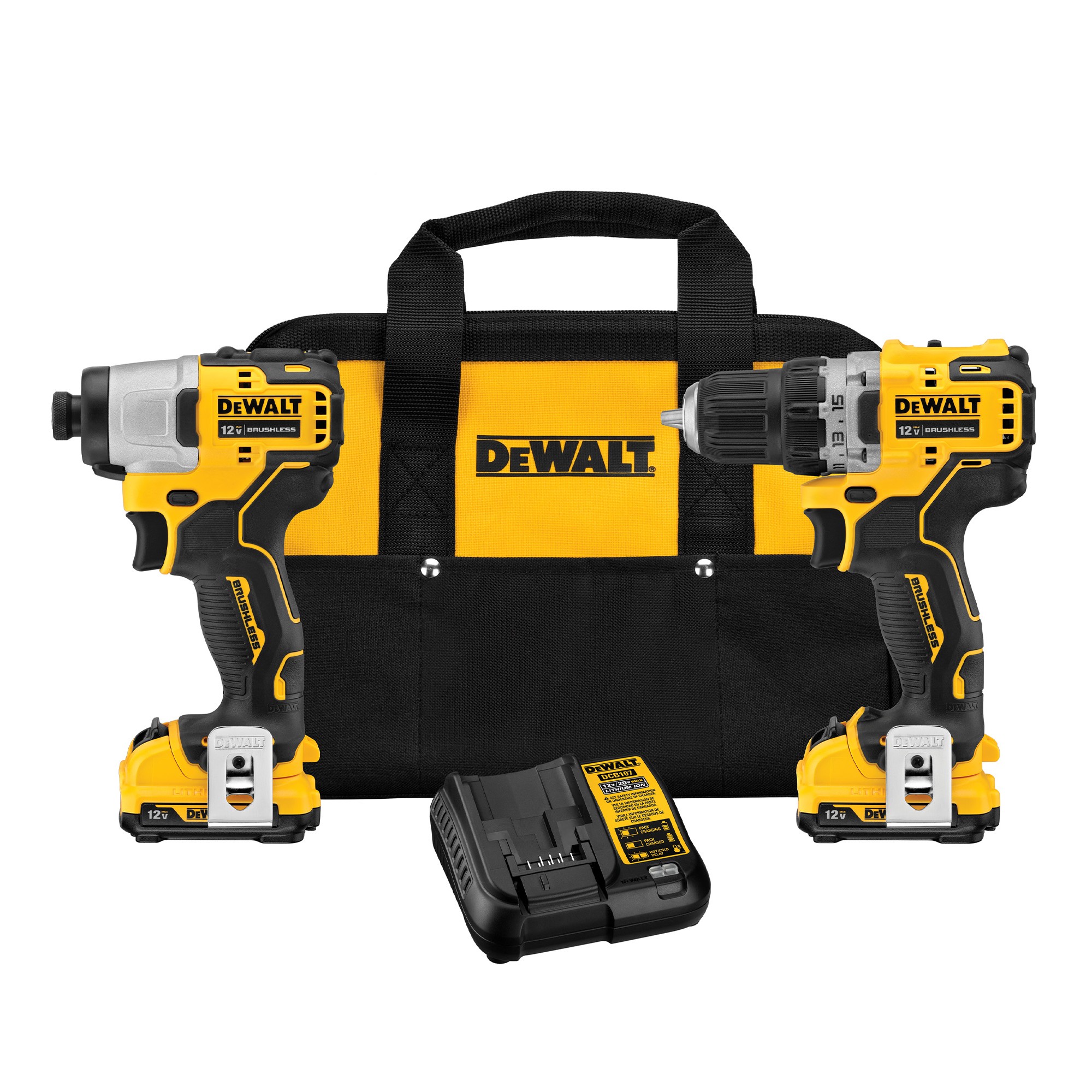 DEWALT XTREME 2-Tool 12V MAX XR Brushless DrilI/Impact Driver with Bag (2-Batteries and Charger Included)