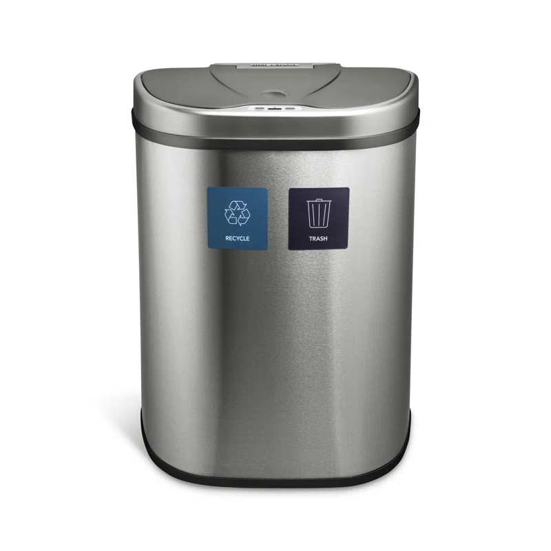 Ninestars DZT-70-R3 Motion Sensor Trash Can. Extra Large. Silver