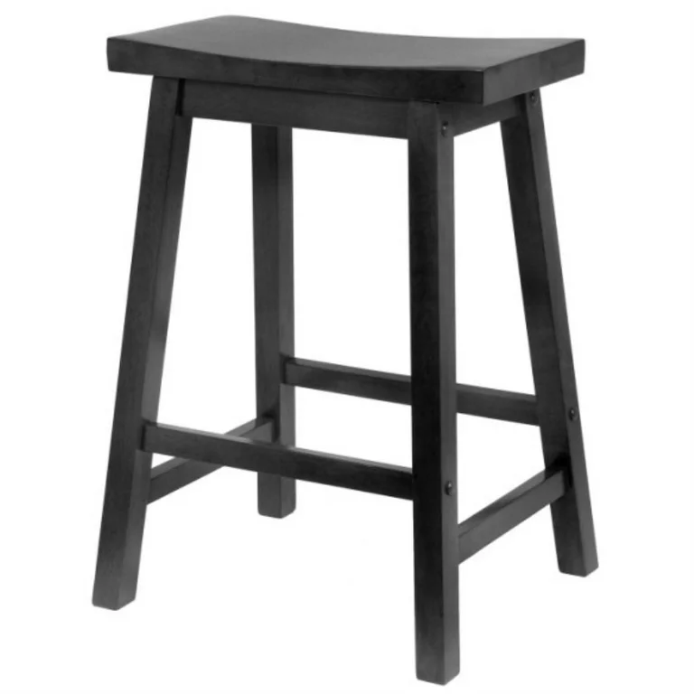 Winsome Wood Satori Saddle Seat Counter Stool. Black Finish