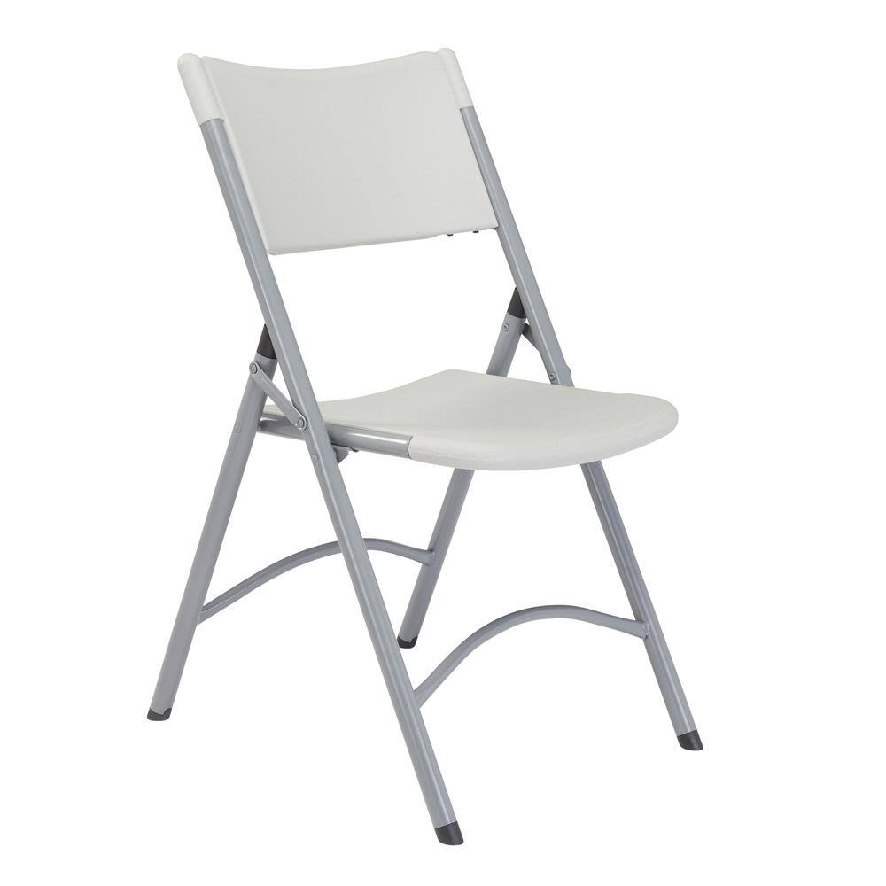 National Public Seating 602 Grey Plastic Seat Outdoor Safe Folding Chair (Set of 4)