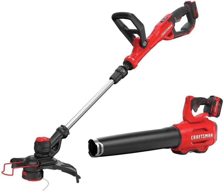 CRAFTSMAN V20 String Trimmer and Leaf Blower Combo Kit. Cordless (CMCK297M1)