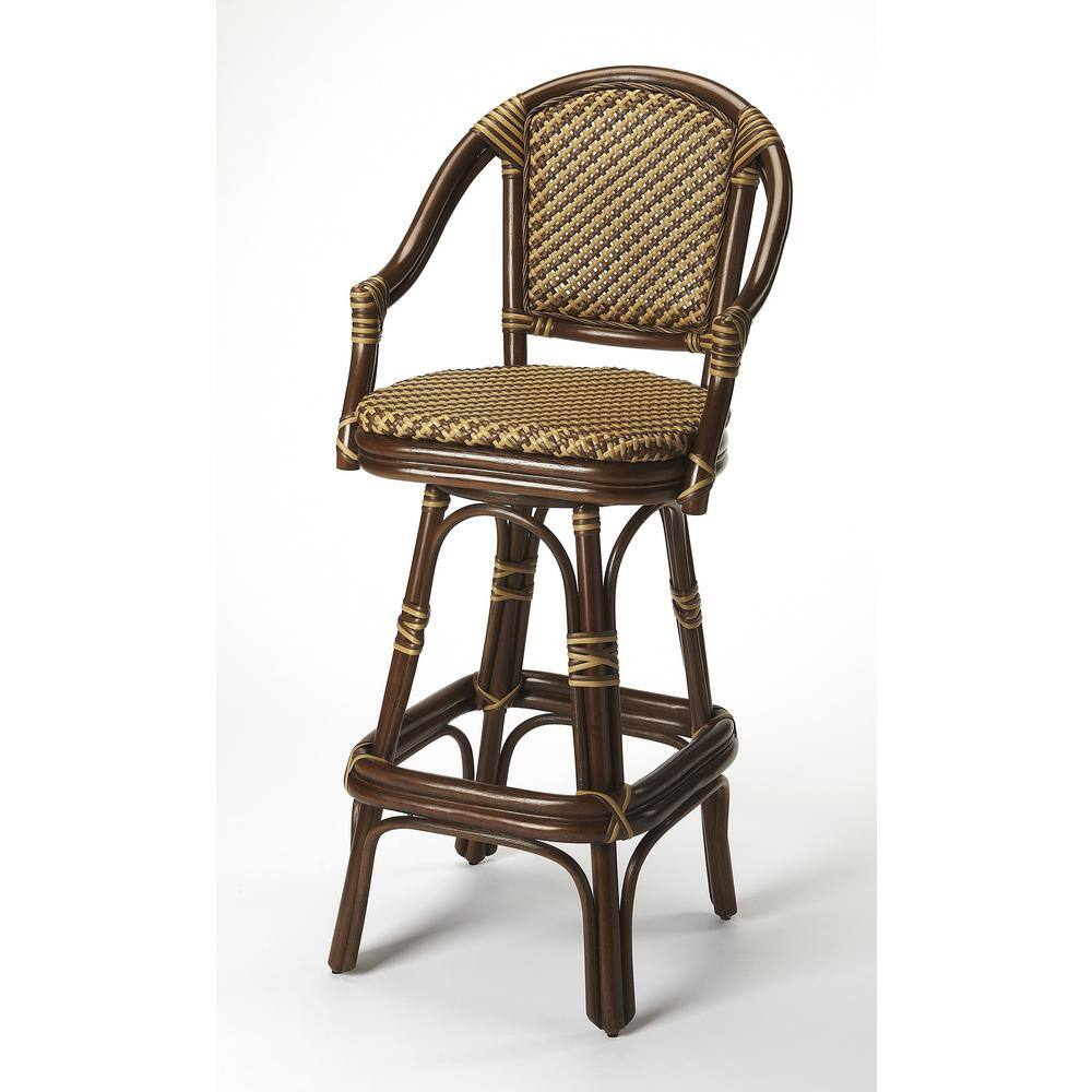 Butler Specialty Company  Renata Rattan Bar Stool 45.0 in. H x 21.0 in. W x 18.0 in. D