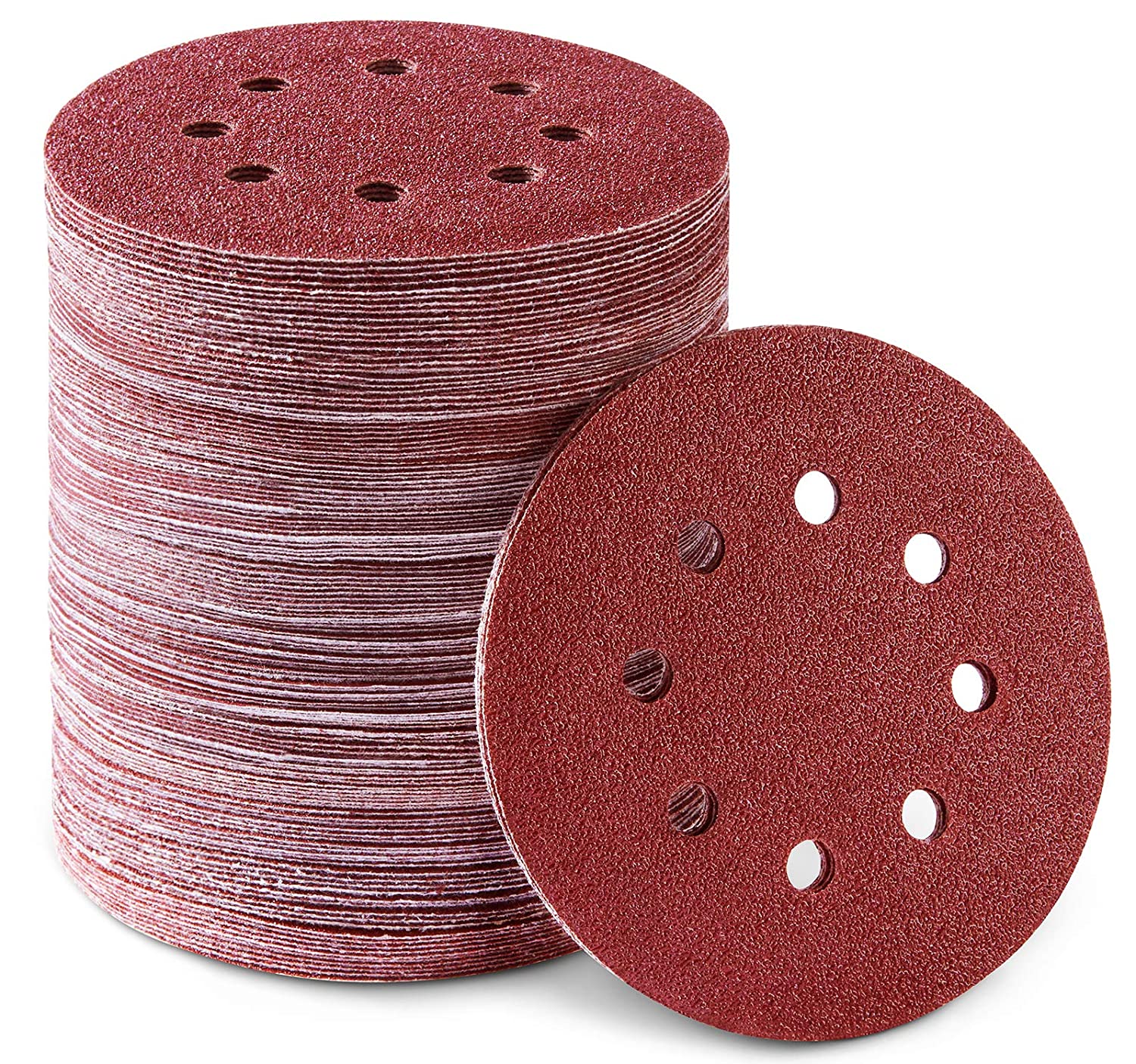 S SATC 5 inch 8 Holes Dustless Hook and Loop Sanding Discs. 150PCS