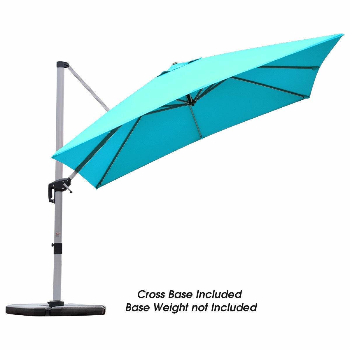 Clihome 10-ft Turquoise Crank Cantilever Patio Umbrella