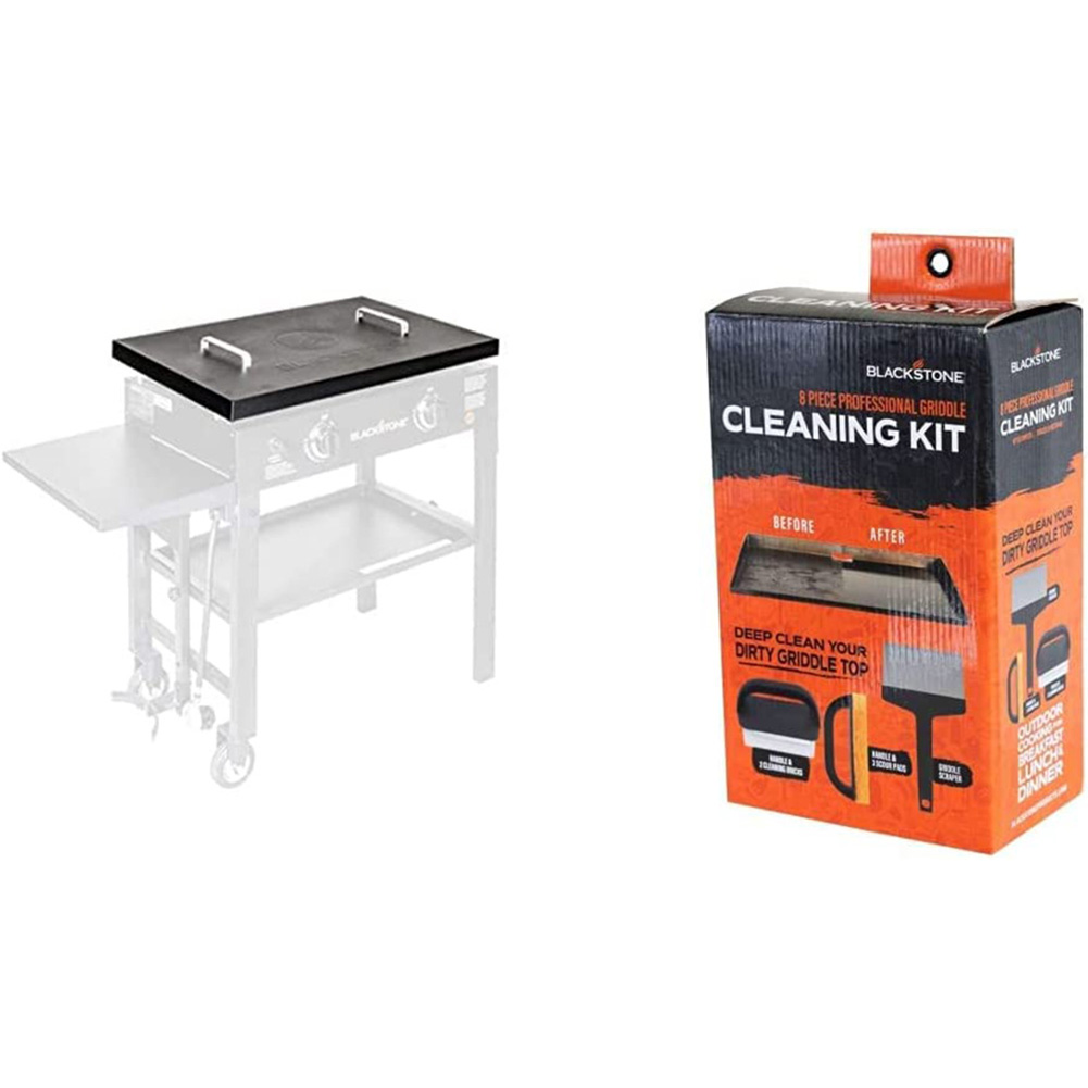 5003 28″ outdoor griddle and hard top kit 8-piece premium griddle accessory set Griddle cleaner tool set-1 6″ stainless steel scraper Black