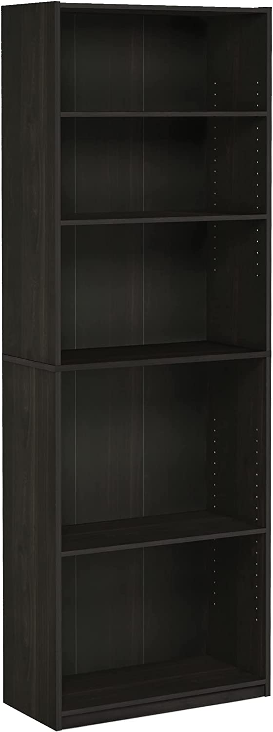 FURINNO JAYA Simply Home 5-Shelf Bookcase. 5-Tier. Espresso