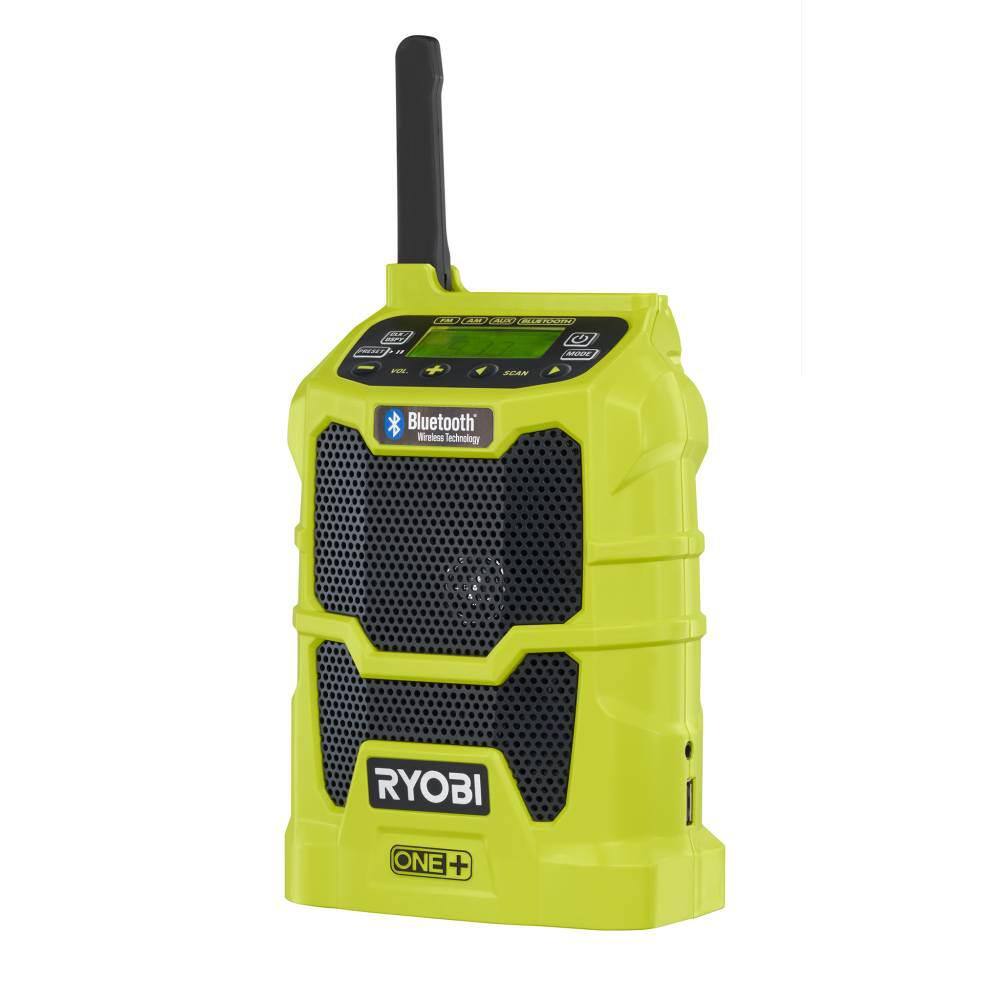 RYOBI P742 ONE+ 18V Cordless Compact Radio with Bluetooth Wireless Technology (Tool-Only)