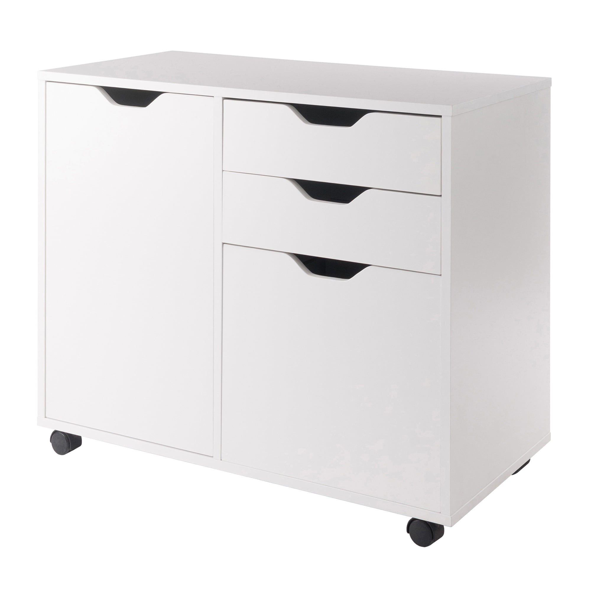 Winsome Wood Halifax 2-Section Mobile Filing Cabinet. White Finish