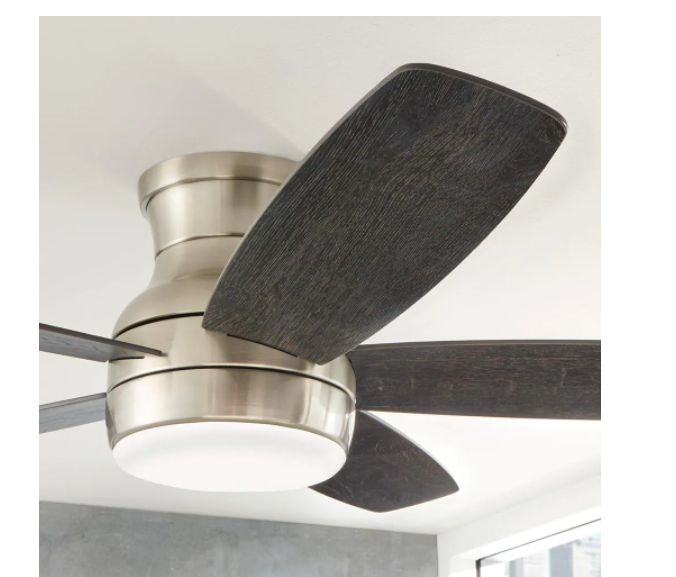 Home Decorators Collection 59252 Ashby Park 52 in. White Color Changing Integrated LED Brushed Nickel Ceiling Fan with Light Kit and Remote Control