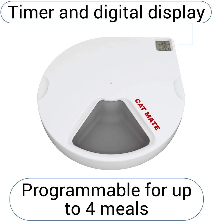 Cat Mate C500 Automatic Pet Feeder with Digital Timer for Cats and Small Dogs White. 13.4 x 11.4 x 2.8
