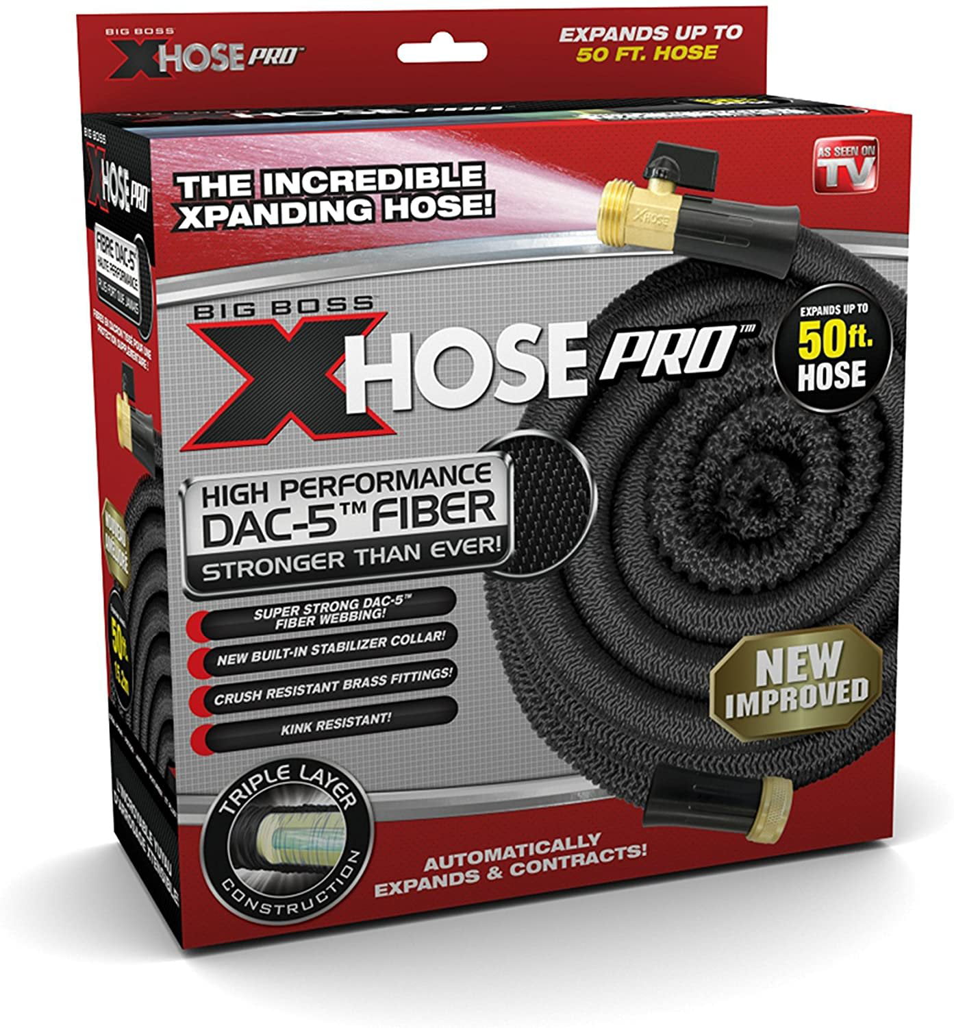 Xhose Pro DAC-5 High Performance Lightweight Expandable Garden Hose with Brass Fittings 50 Feet