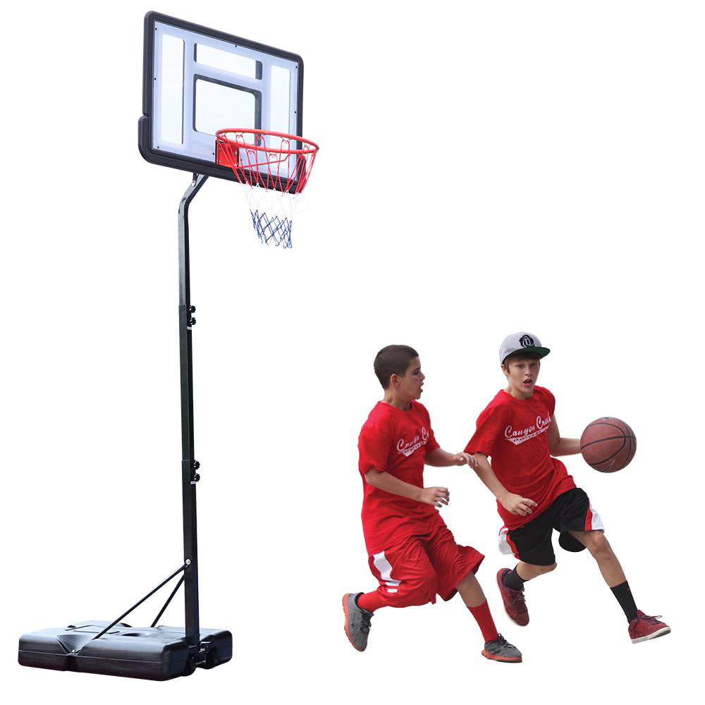 Zimtown 6.9′ - 8.5′ Height Adjustable Basketball Hoop Stand. with 34 Inch Shatterproof Backboard and Wheels. for Kids Teenager/Youth Playing