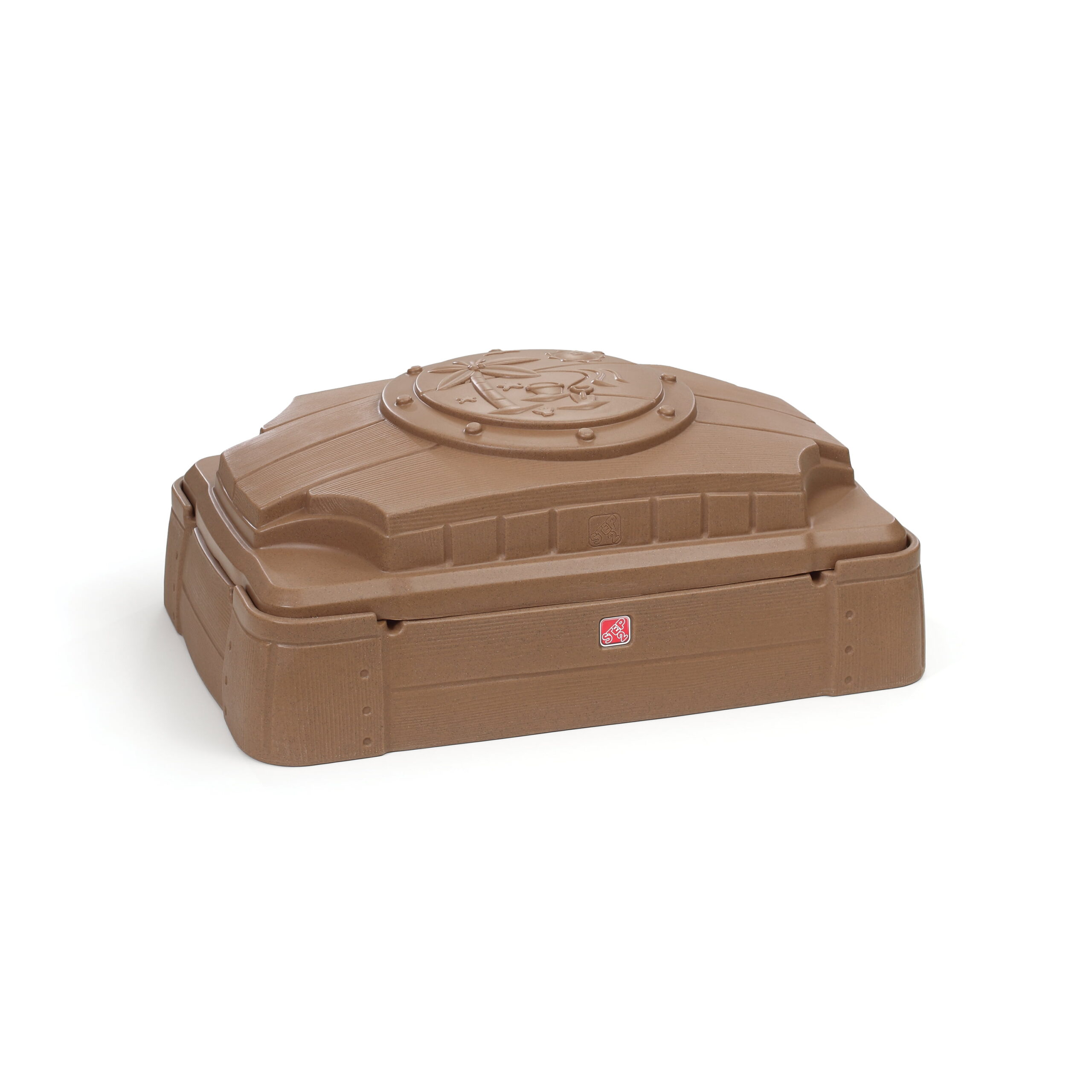 Step2 Play and Store Kids Plastic Sandbox with Cover. Brown