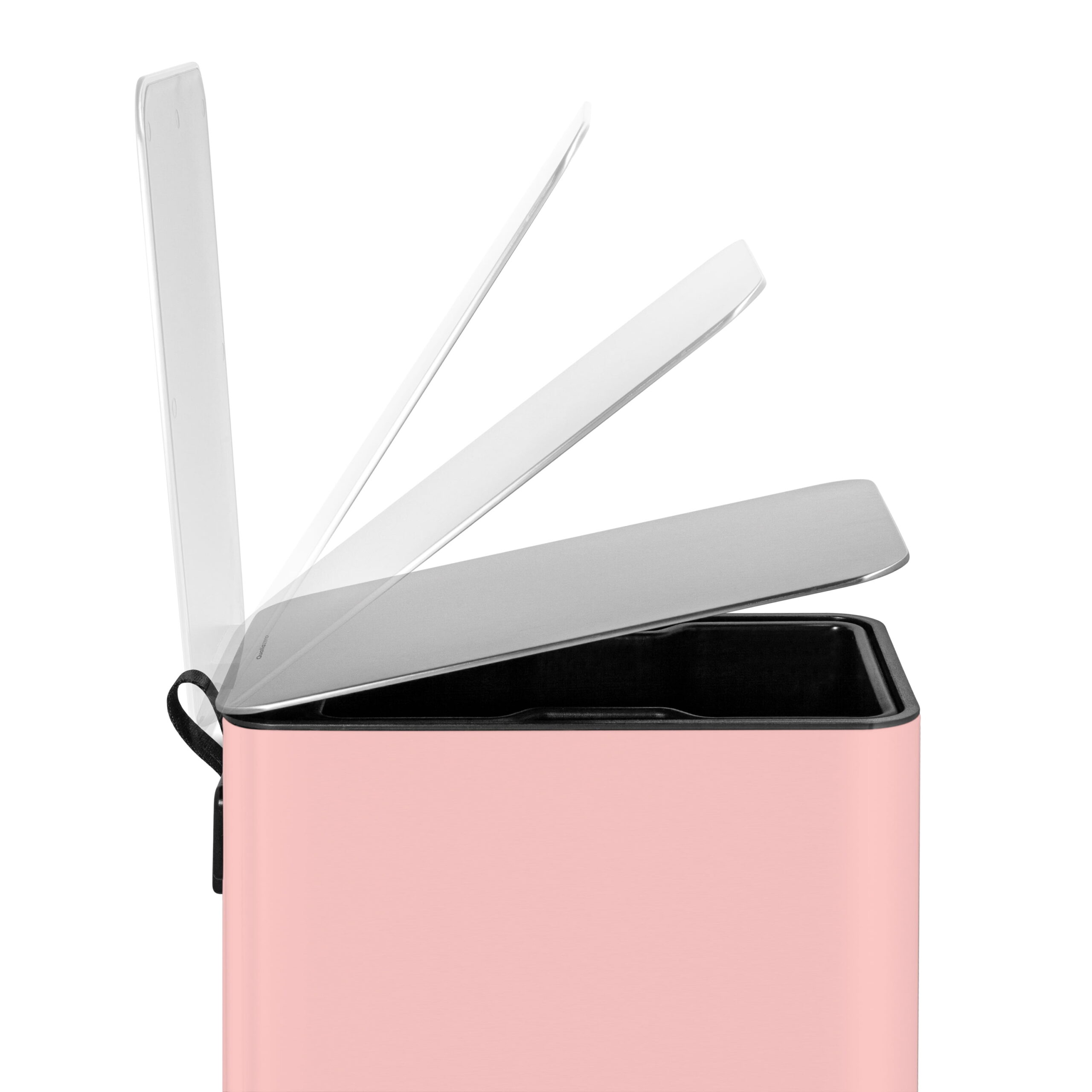 Qualiazero 2.6 Gallon Trash Can. Stainless Steel Step On Bathroom Trash Can. Pink