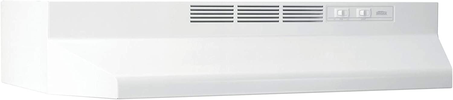 Broan-NuTone 413001 Non-Ducted Ductless Range Hood with Lights Exhaust Fan for Under Cabinet. 30-Inch. White