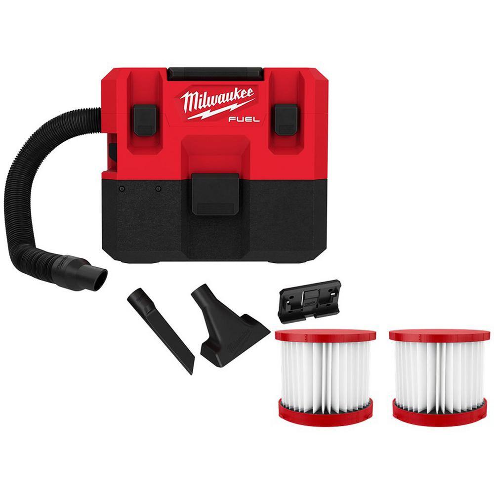 Milwaukee 0960-20-49-90-1900BF M12 FUEL 12-Volt Lithium-Ion Cordless 1.6 Gal. Wet/Dry Vacuum with 2 Extra Filters