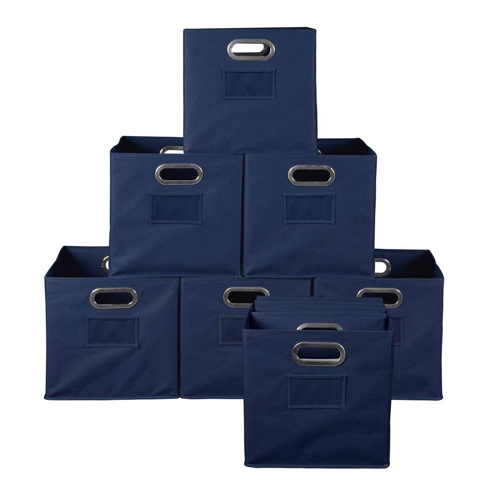 Regency HDCHTOTE12PKBE 12 in. H x 12 in. W x 12 in. D Blue Fabric Cube Storage Bin 12-Pack