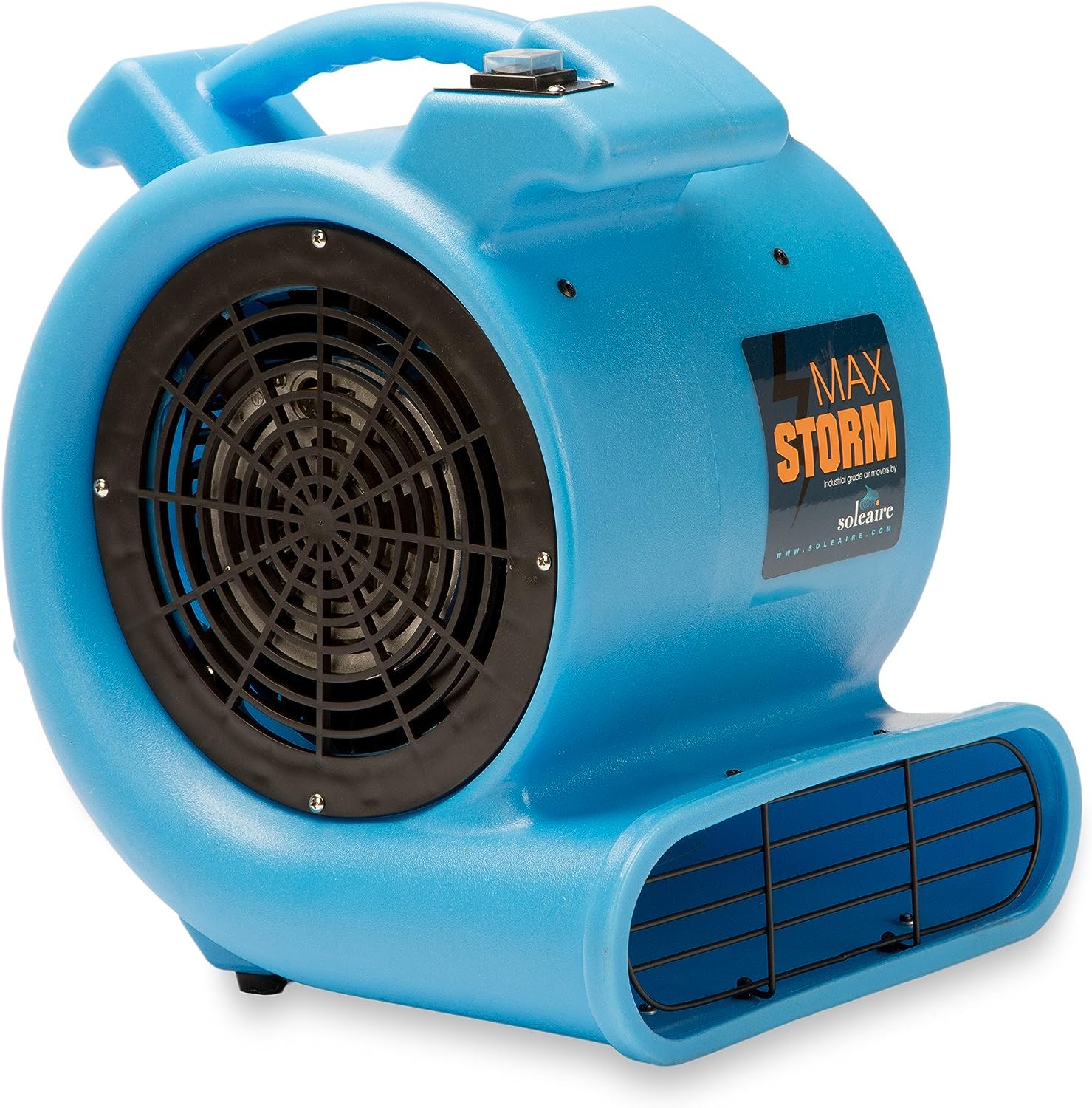Soleaire Max Storm 1/2 HP Durable Lightweight Air Mover Carpet Dryer Blower Floor Fan for Pro Janitorial Cleaner. Blue. 1 Pack
