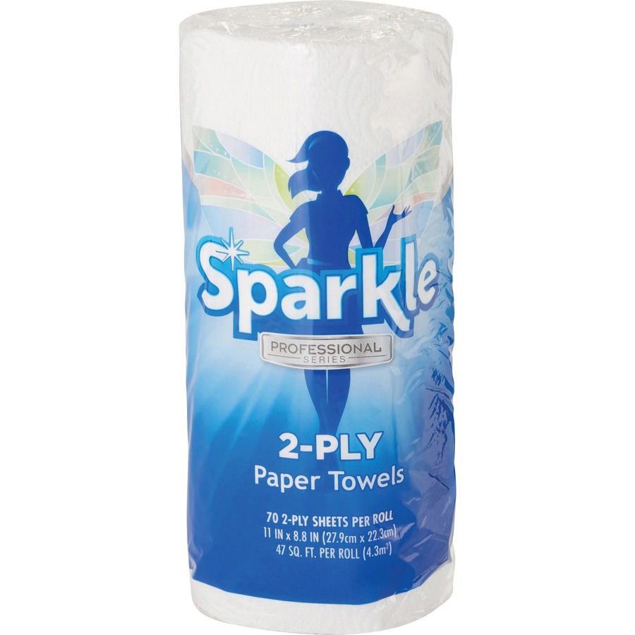 Sparkle Professional Series&reg; Premium Paper Towel Rolls - 2 Ply - 70 Sheets/roll - White - Absorbent. Perforated - 30 / Carton