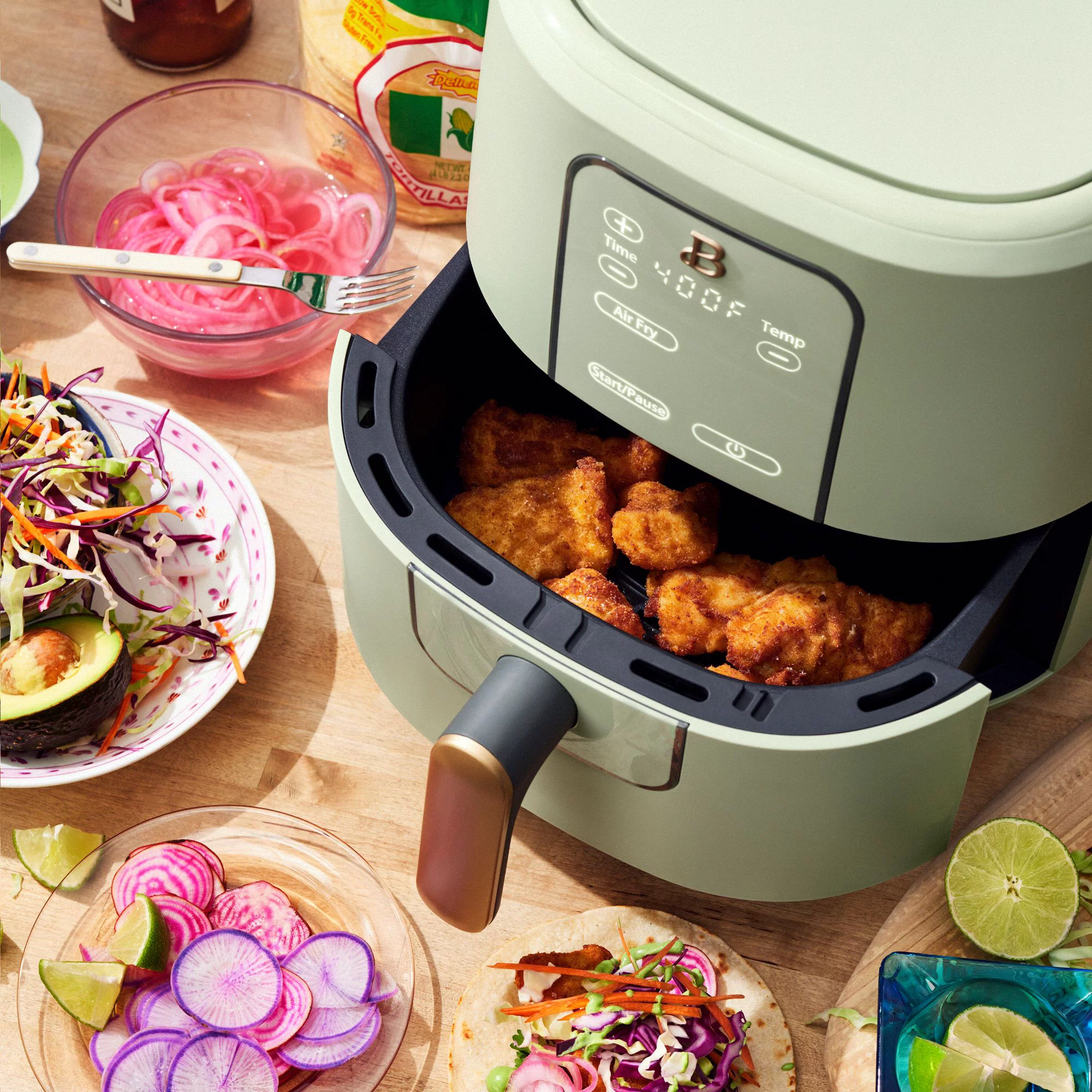 Beautiful 6 Quart Touchscreen Air Fryer. Sage Green by Drew Barrymore