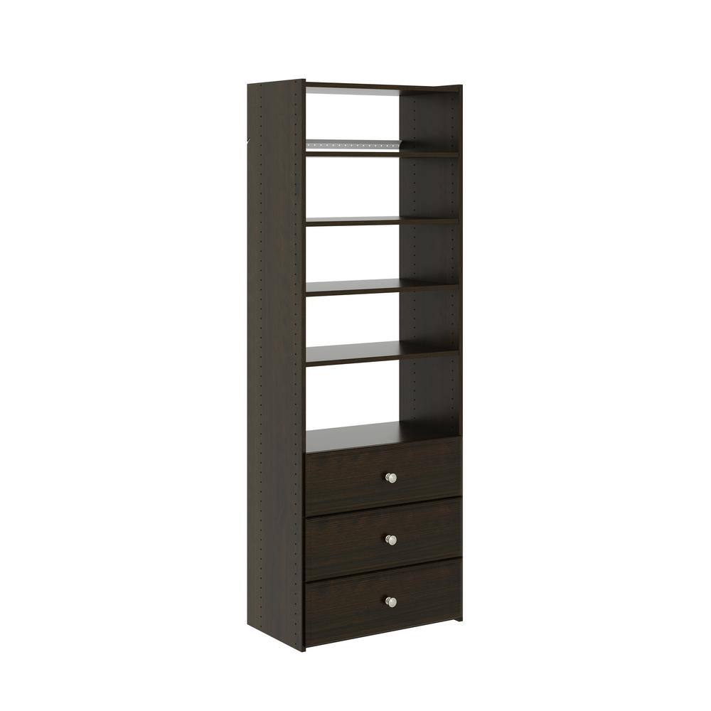 Closet Evolution TR56 Premier Essential 25 in. W Espresso Wood Closet Tower
