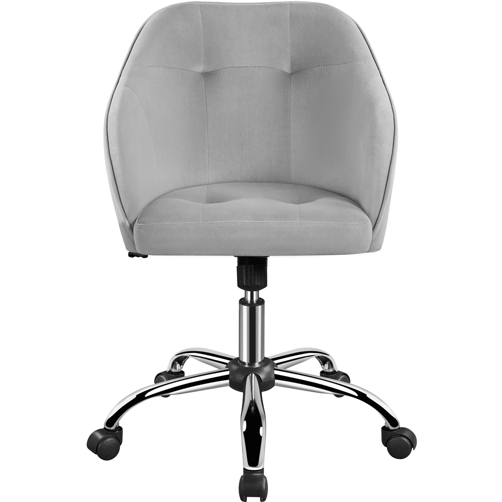 Smile Mart Adjustable Swivel Velvet Desk Chair for Home Office. Light Gray